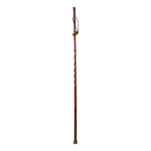 Brazos* Twisted Oak Trekker Handcrafted Walking Stick, 55-Inch, Red Oak with Traditional Handle and 250 lb Capacity