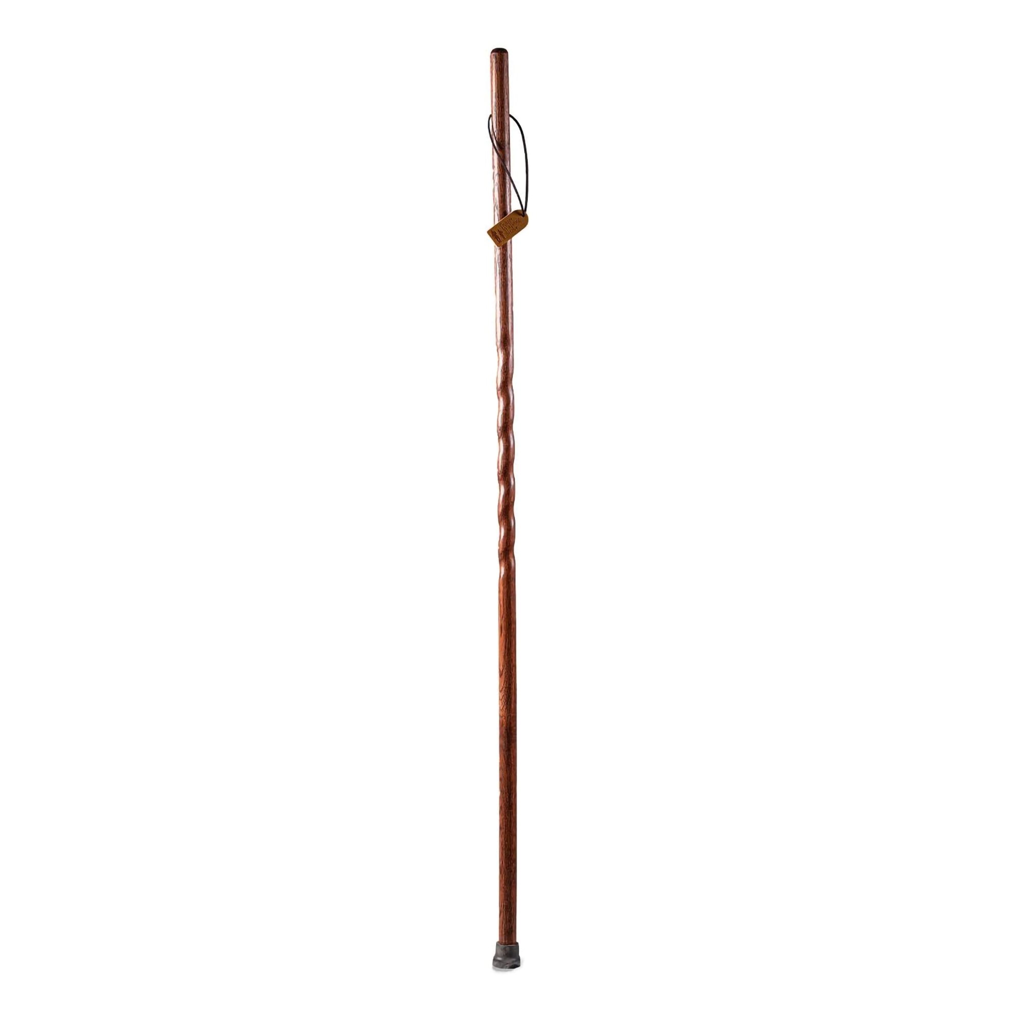 Brazos* Twisted Oak Trekker Handcrafted Walking Stick, 55-Inch, Red Oak with Traditional Handle and 250 lb Capacity