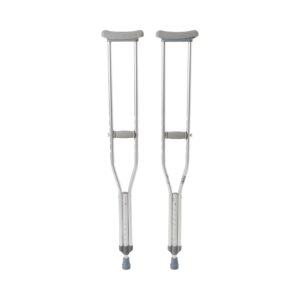 McKesson Adult Aluminum Underarm Crutches, 45 to 53 Inch Height Adjustment