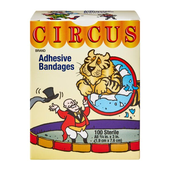 American? White Cross Stat Strip? Circus Kid Design Adhesive Bandage, 3/4 x 3 Inches - Image 2