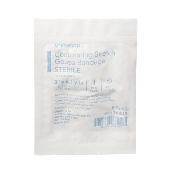 McKesson Sterile Conforming Bandage, 3 Inch x 4.1 Yard * Flexible Polyester Wound Dressing for Secure and Comfortable Coverage - Image 3