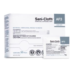 Sani-Cloth AF3 Germicidal Disinfectant Wipes – 50 Count, 8 x 5 Inch, EPA-Registered Surface Cleaner