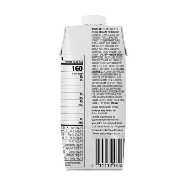 Kate Farms High Protein Strawberry Nutrition Shake, 11 oz., Case of 12 - Image 3