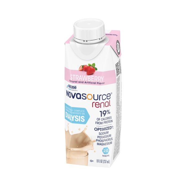 Novasource Renal Strawberry Formula for Dialysis Patients - 8 oz Carton - Image 6