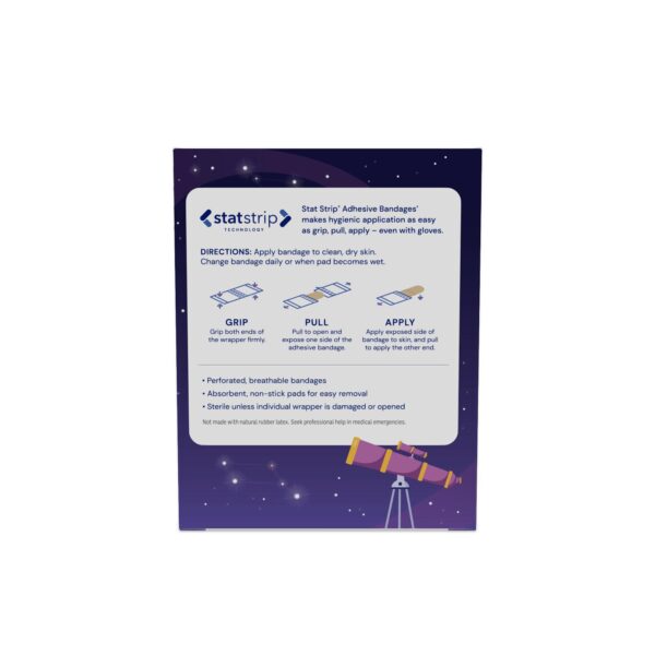 Stat Strip 15650 Kid Design Adhesive Bandages, 3/4 x 3 Inches, Sterile, Plastic Rectangular Wound Care Bandages - Image 4