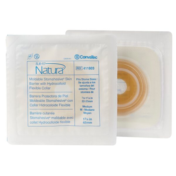 Sur-Fit Natura Stomahesive Moldable Ostomy Barrier with 7/8-1¼ Inch Opening – 45mm Flange, White, 10/Box - Image 4