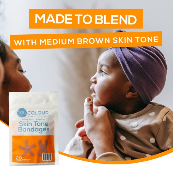 TruColour? Brown Adhesive Spot Bandages * Waterproof Fabric Wound Care (50 Pack) - Image 7
