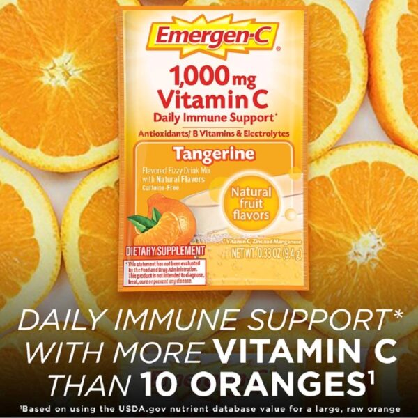 Emergen-C Daily Immune Support Drink Mix - Tangerine Flavor, 30 Packets - Image 5