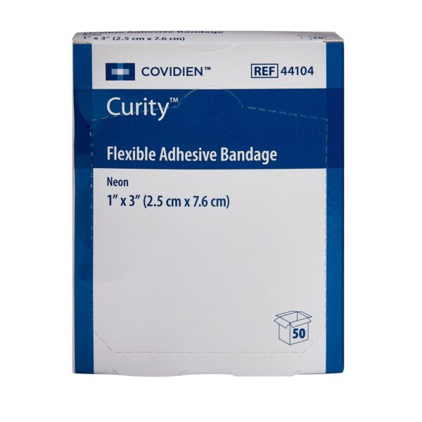 Curity* Neon Fabric Adhesive Bandages - 1 x 3 Inch, Colorful & Flexible - Image 2