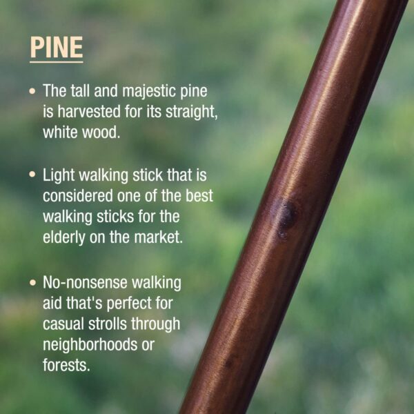 Brazos* Traditional 48-Inch Pine Handcrafted Walking Stick with Wood Handle - Image 5