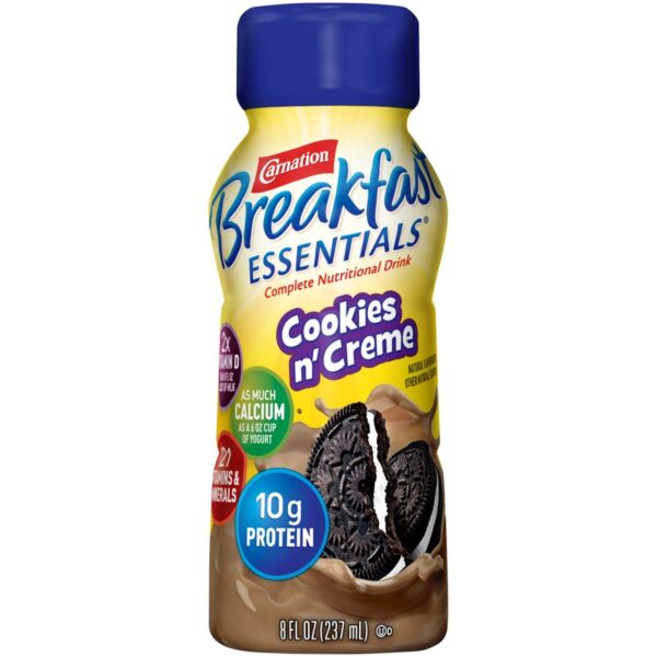 Carnation Breakfast Essentials Cookies N Creme Nutritional Drink - 8 oz. Bottles (Case of 24) by Carnation - Image 2