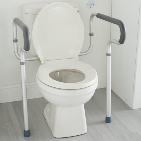McKesson Toilet Safety Rail with Adjustable Waterfall Armrests - Gray Aluminum, Part No. 146-RTL12000 - Image 4