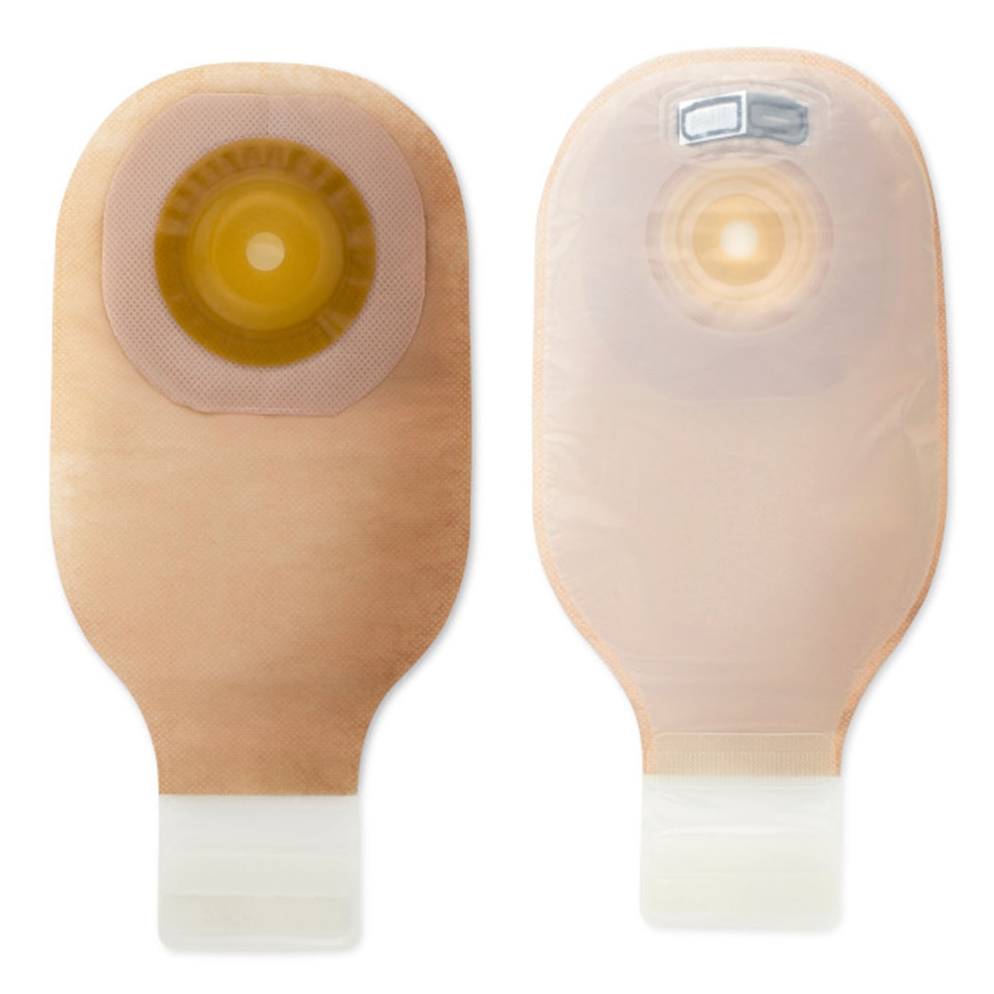 Premier™ One-Piece Ostomy Pouch with Flextend™ Barrier – Cut to Fit Up to 1.5 Inches Stoma, 12 Inch Drainable, Convex, Tape Border, Beige