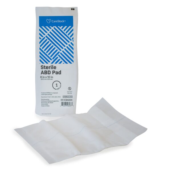 CareStock* Sterile Abdominal Pad 8 x 10 Inch * Nonwoven Cellulose Gauze Dressings - Image 2