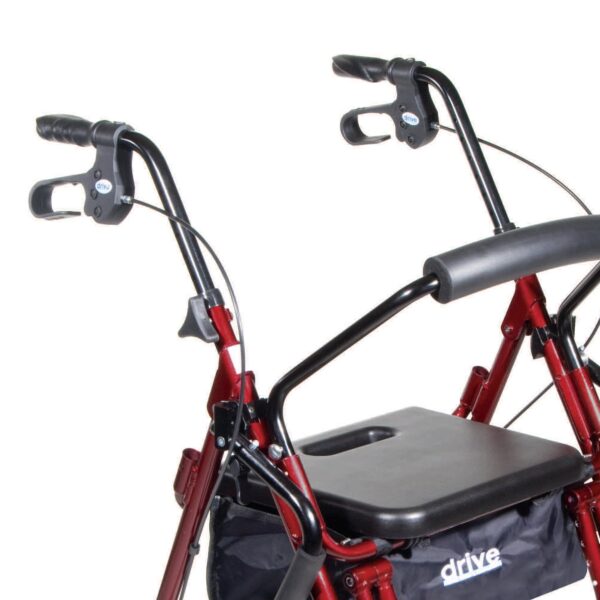Drive Duet Four-Wheel Rollator and Transport Chair in Burgundy, Part No. 795BU - Image 6