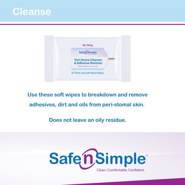 Safe n Simple™ Adhesive Remover Wipes – Gentle, Alcohol-Free Peri-Stoma Skin Cleaning (50 Count) - Image 7