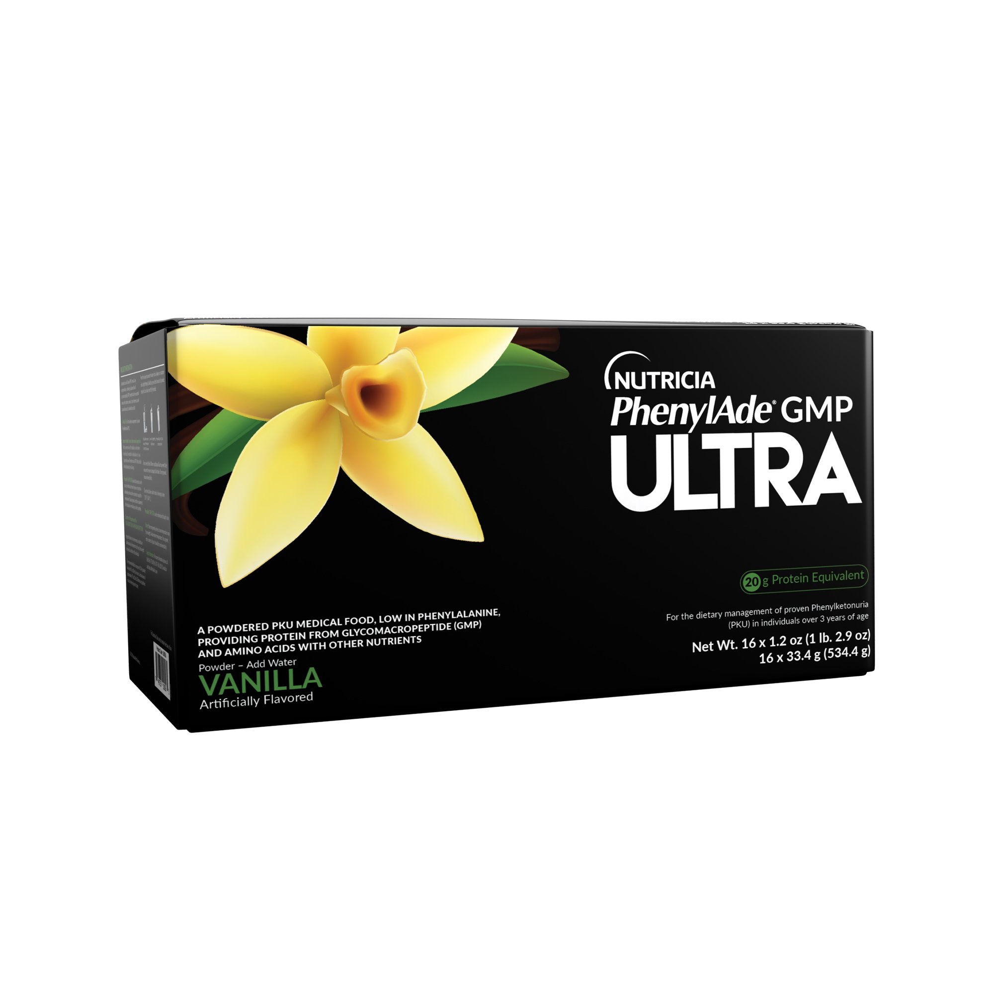 PhenylAde GMP Ultra Vanilla Oral Supplement - 33.4g Packets for PKU Management