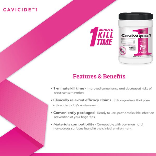 CaviWipes1 Surface Disinfectant Wipes – Alcohol-Based, 6 x 6.75 Inches, 160 Count, by CaviWipes1* - Image 4