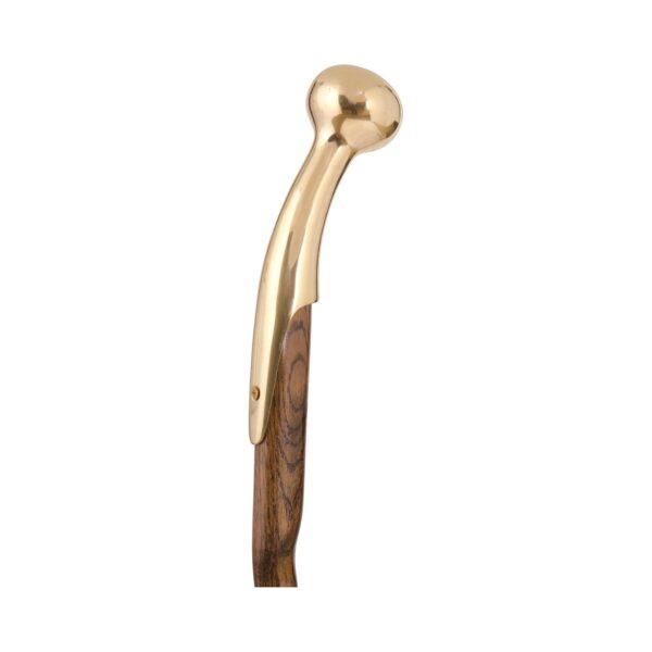 Brazos Twisted Oak Cane * 37-Inch Walking Stick with Brass Hame Top, Brown - Image 3