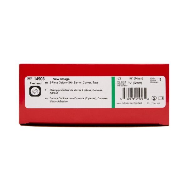 FlexTend™ Convex 7/8 Inch Stoma Skin Barrier with Floating Flange - Green, 5 Per Box - Image 4