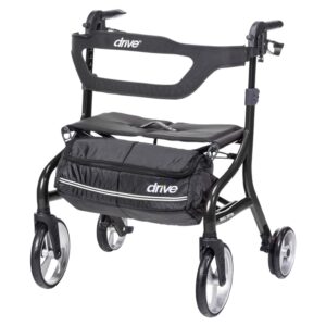 Drive Nitro Sprint Black 4-Wheel Rollator with Aluminum Frame and 10-Inch Casters