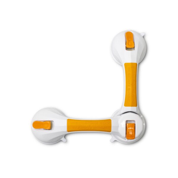 McKesson Rotating Suction-Cup Grab Bar with White and Yellow Plastic, 19.75 Inches - Image 2