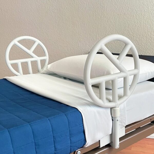 Halo Safety Ring for Standard Hospital Beds - Steel Bed Mount Safety Ring with Bracket, White Finish - Image 4