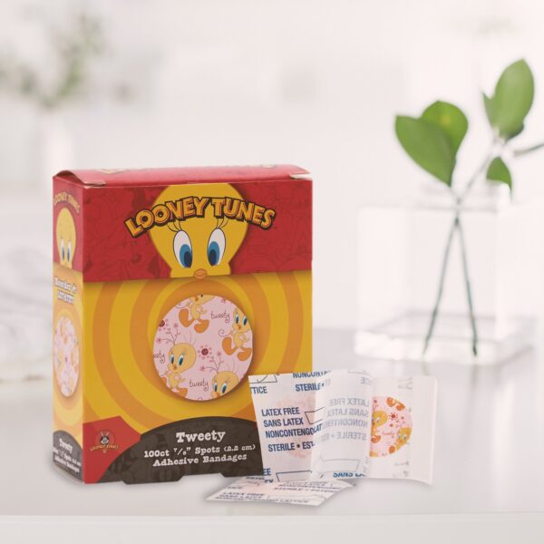 Looney Tunes* Stat Strip? Adhesive Spot Bandage, 7/8 Inch Round * Tweety Bird Design - Image 5