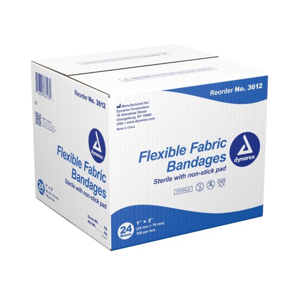 Dynarex Tan Adhesive Fabric Bandage, 1 x 3 Inches * Sterile, Breathable, Absorbent Wound Care Strip - Image 4