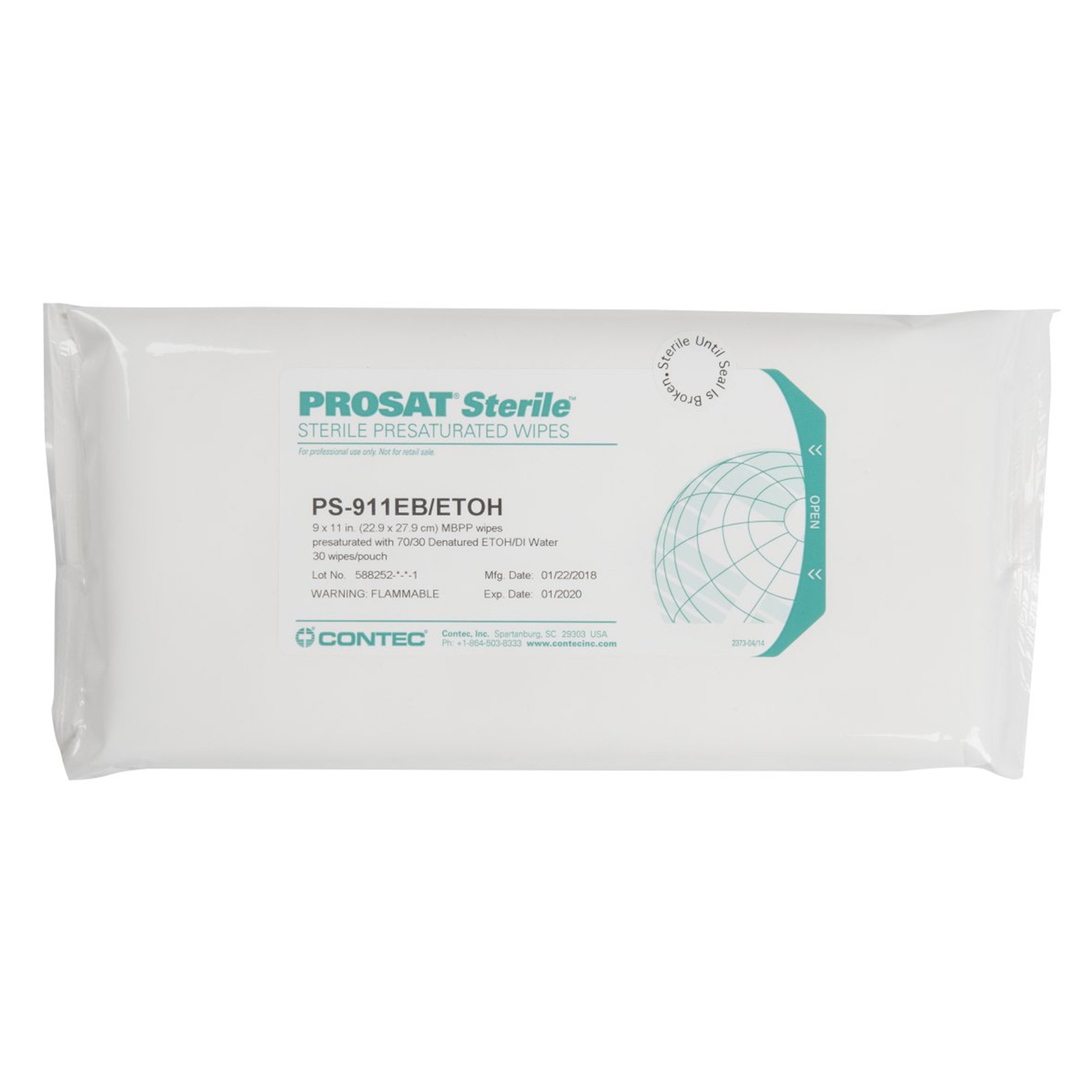 Prosat® Sterile™ Presaturated Ethanol Wipes - 9 x 11 Inch, 30 Count