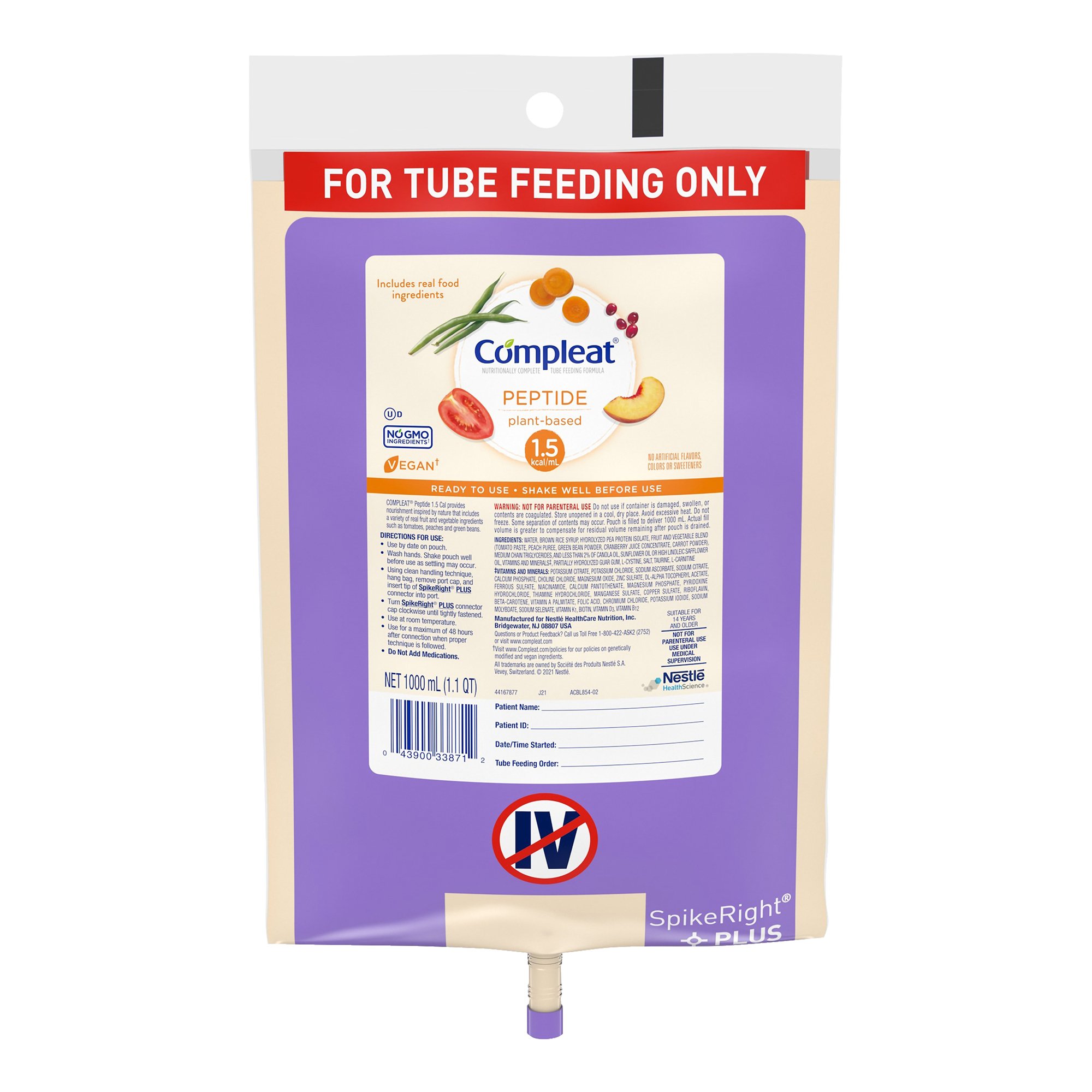 Compleat? Peptide 1.5 Plant-Based Tube Feeding Formula, 1000 mL
