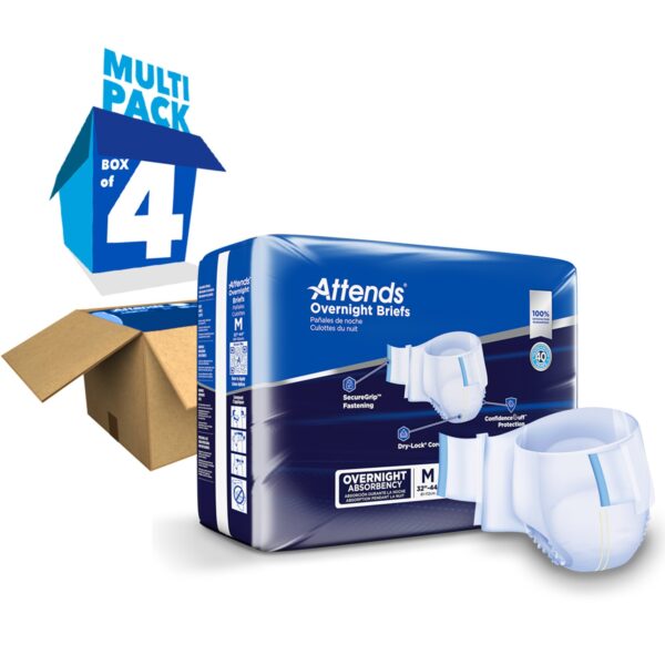 Attends® Overnight Incontinence Briefs Medium, Heavy Absorbency, Refastenable Tabs, Cloth-Like Backing - Image 7