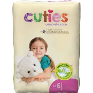 Cuties? Complete Care Size 6 Baby Diapers * Heavy Absorbency, Cloth-Like Backing, Refastenable Tabs
