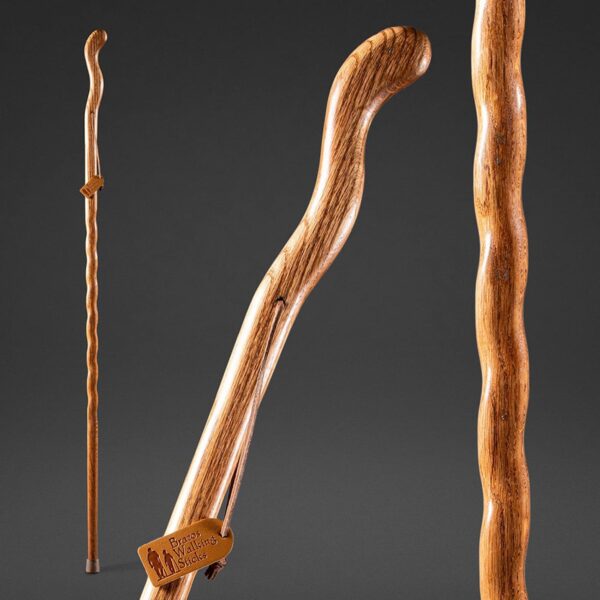 Brazos* 58-Inch Twisted Fitness Walker Handcrafted Wooden Walking Stick in Red - Image 6