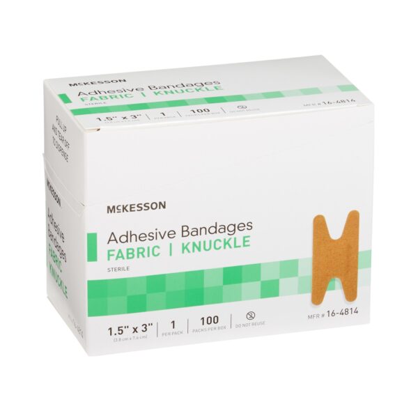 McKesson Knuckle Adhesive Bandage 1-1/2 x 3 Inches - Sterile, Latex-Free Fabric Cover for Wound Protection - Image 6