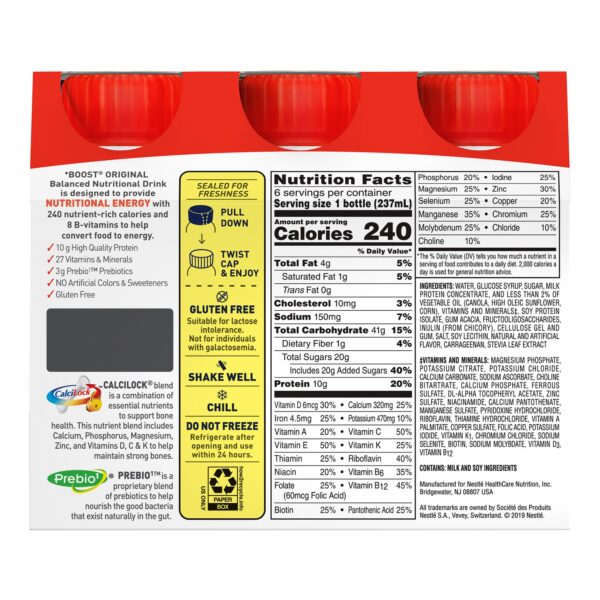 Boost Original Strawberry Nutritional Drink - 8 oz Bottle | Protein & Bone Support - Image 3