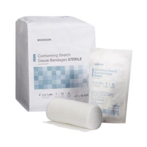 McKesson Sterile Conforming Bandage, 4 Inch x 4-1/10 Yard, Polyester Roll Bandage for Wound Care