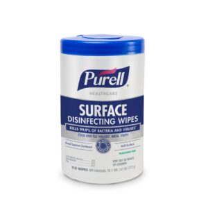 Purell® Healthcare Surface Disinfecting Wipes – Hospital-Grade Multi-Surface Cleaning (110 Count, 7 x 10 Inch, Unscented)