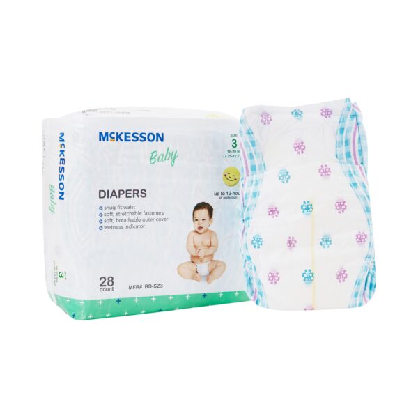 McKesson Baby Diapers Size 3 - Heavy Absorbency, Unisex, 16-28 lbs, 28 Count - Image 6