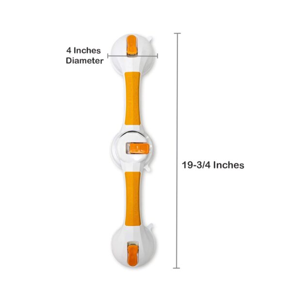 McKesson Rotating Suction-Cup Grab Bar with White and Yellow Plastic, 19.75 Inches - Image 4