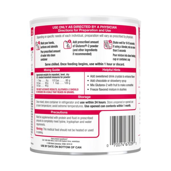 Glutarex?-2 Amino Acid Medical Food Supplement for Glutaric Aciduria Type I * 14.1 oz Can - Image 3