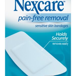 Nexcare Sensitive Skin Knee and Elbow Adhesive Bandages * 2 x 4 Inch, Sterile, Hypoallergenic Silicone Material