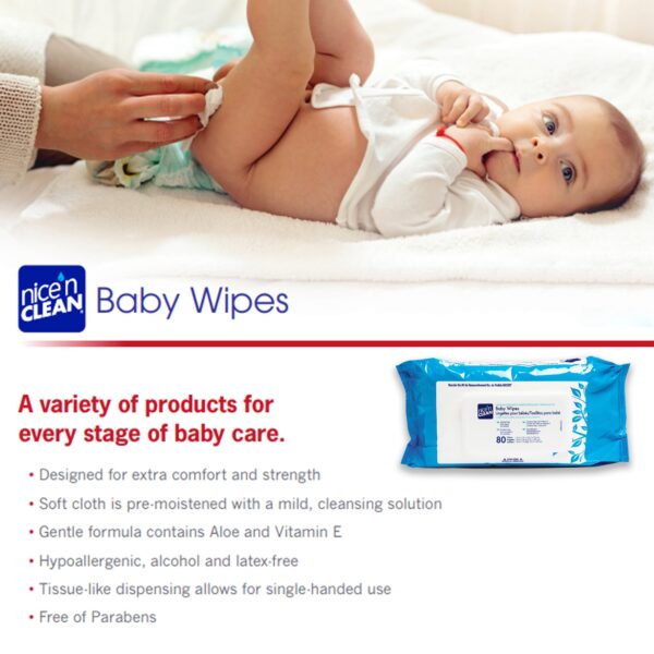 Nice'n Clean® Unscented Baby Wipes, Soft Pack - Gentle, Alcohol-Free Baby Skin Care - Image 5
