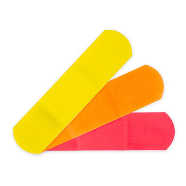 McKesson Kids* Neon Adhesive Bandages, 3/4 x 3 inches * Sterile, Nonstick, Latex-Free, Bright Neon Colors - Image 3