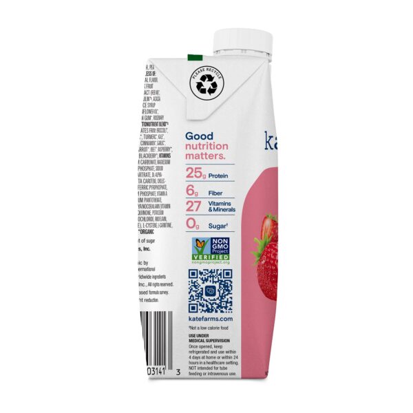 Kate Farms High Protein Strawberry Nutrition Shake, 11 oz., Case of 12 - Image 4