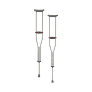 Quick Adjust Aluminum Underarm Crutches for Youth, 4'6" * 5'2" * 300 lbs Capacity