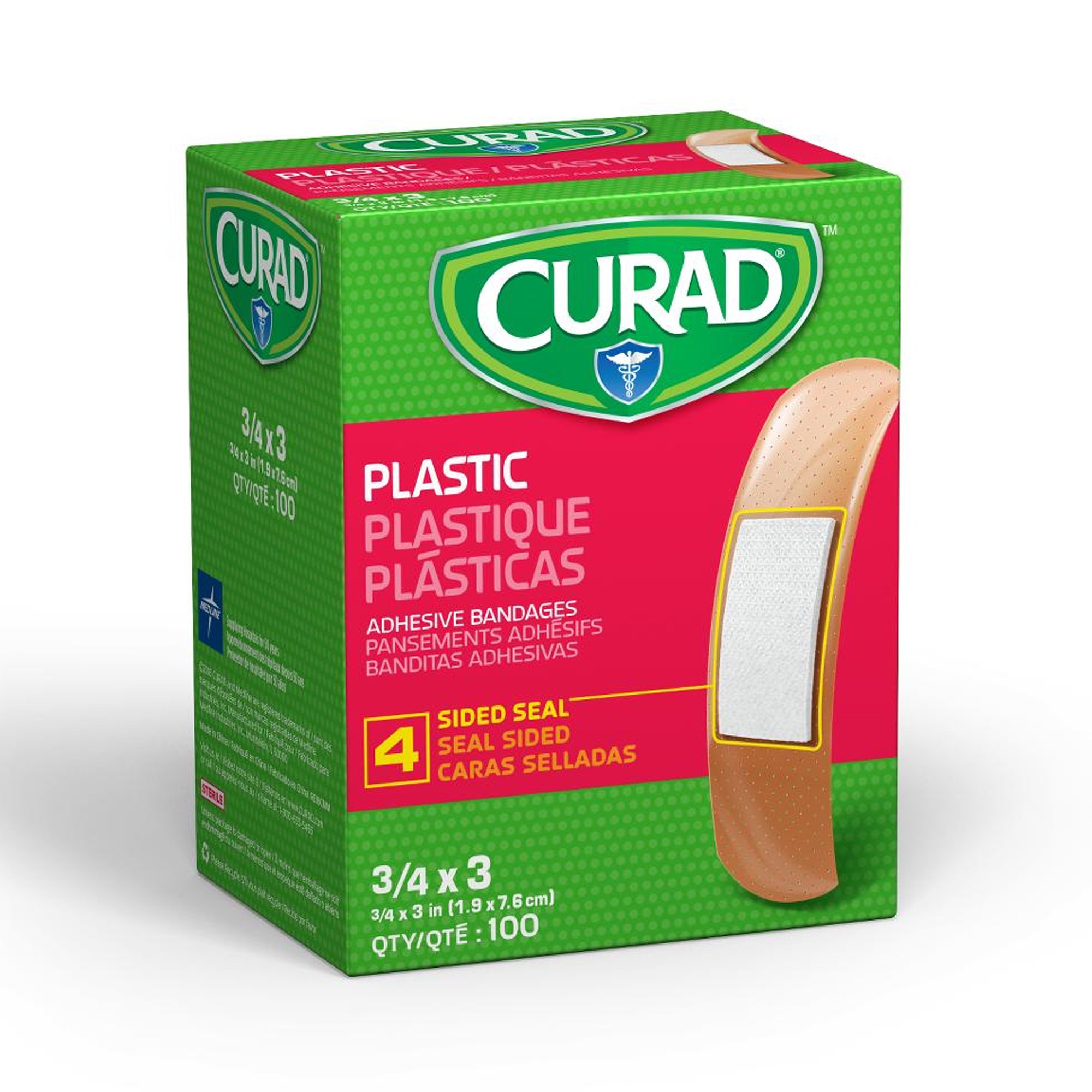 Curad? Tan Adhesive Bandages 3/4 x 3 Inches * Sterile, Latex-Free Plastic Wound Cover