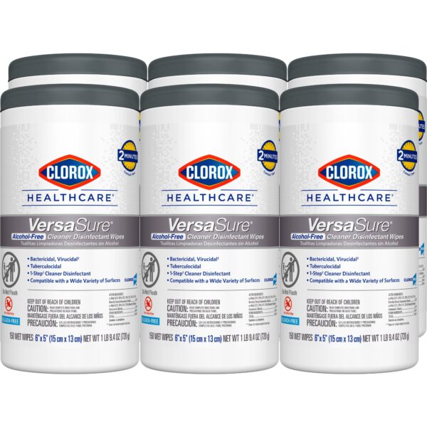 Clorox Healthcare VersaSure Disinfectant Wipes Canister – Alcohol-Free, Quaternary Ammonium Formula, 150 Count - Image 3