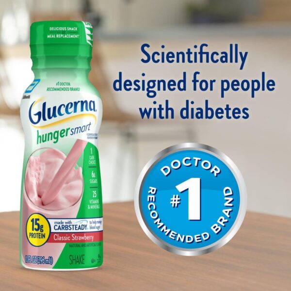 Glucerna Hunger Smart Shake Strawberry Flavor, 10 oz Bottle by Glucerna Part No. 68608 - Image 4