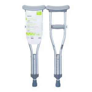 McKesson Pediatric Aluminum Underarm Crutches with Push Button Height Adjustment